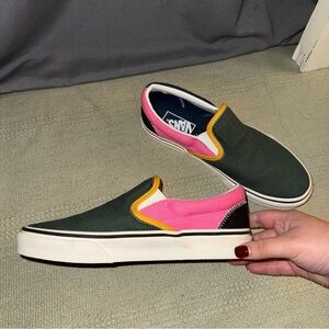 NWOT unisex multi-colored slip on vans